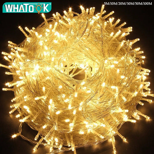 Christmas Outdoor String Lights Garland 220V 10M 20M 30M 50M 100M Waterproof LED Fairy Light Wedding Party Xmas Holiday Light